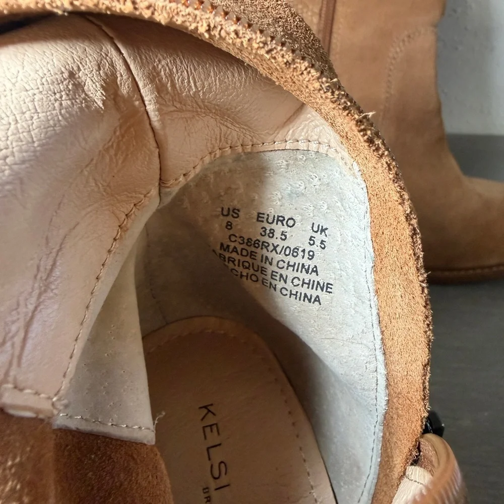 KELSI DAGGER BROOKLYN KDB Logan Camel Over The Knee Boots Suede Leather Size 8